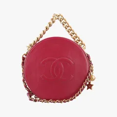 シャネルChanelココマーク ラウンド ローズ レッド ラムスキン A91946 25094564