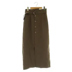ナチュラルビューティーベーシック NATURAL BEAUTY BASIC 24AW メタルポイントラップスカート ロング タイト ストレッチ ベルト付 M ブラウン /MY ■OS