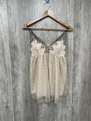 gelato pique ジェラートピケ ドットチュールキャミソール パジャマ ルームウェア sizeF/ベージュ ■◆ レディース