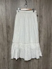 美品 fredy emue フレディエミュ タグ付き 綿レースティアードスカート ロング スカート size36/白 ■◇ レディース