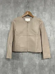 BALLSEY ボールジー トゥモローランド ノーカラー ラムレザー ライダース ジャケット size36/ベージュ ◆■ レディース