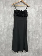 NATURAL BEAUTY BASIC ナチュラルビューティーベーシック フロントフリル キャミワンピース Iライン ワンピース sizeM/黒 ■■ レディース