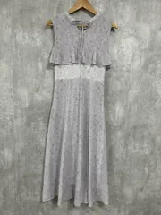 MERCURYDUO マーキュリーデュオ フラワープリーツ フロントリボン Iライン ワンピース sizeM/紫 ■◆ レディース