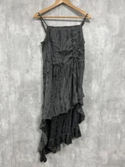 apres jour mignon アプレジュールミニョン フリル キャミ ダメージ加工 Iライン ワンピース sizeF/グレー ■■ レディース