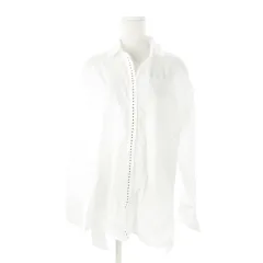 エスカーダ ESCADA SPORT チュニック 開襟シャツ 長袖 比翼 サイドスリット ビジュー ワンポイント 小さいサイズ 34 XS 白 ホワイト /MN9 ■GY19のサムネイル