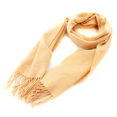 フルラ FURLA マフラー ストール フリンジ ロゴ刺繍 ベージュ /KU ■MT