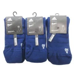 アディダス adidas タグ付き 3点セット 靴下 25-27cm クルーソックス ハーフクッション 青 ブルー /AE