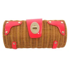 ケイトスペード KATE SPADE クラッチバッグ パーティバッグ カゴ ロゴ ベージュ 赤 レッド /AE