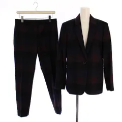 ピーエスポールスミス PS Paul Smith セットアップ スーツ 上下 テーラードジャケット 総裏地 シングル 1B パンツ ジップフライ チェック柄 ウール 42 紫 紺 /BM