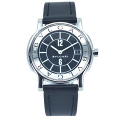BVLGARI/ソロテンポ ST37S 格子柄文字盤 ラウンド 純正バンド - メルカリ