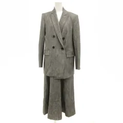 アンタイトル UNTITLED アンサンブルスーツ セットアップ ミックスツイード ジャンパースカート テーラードジャケット ダブル ワンピース 1 グレー /JS