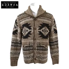 RRL ダブルアールエル 【美品/国内正規】782911229001 ネイティブ柄 リネン混 ショールカラー カウチンハンド ニットカーディガン/ M