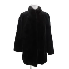 ノーブランド ミンクファーコート ジャケット ハーフ丈 ハイネック 9 M 茶 ブラウン /FT ■GY18