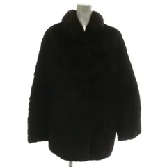 ノーブランド ファーコート アウター 毛皮 ミンク ミドル 11 L 茶色 ブラウン /XZ ■GY18