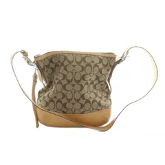 コーチ COACH 9362 ショルダーバッグ 斜めがけ ロゴ キャンバス レザー シグネチャー 茶 ブラウン ■GY18 /MQ