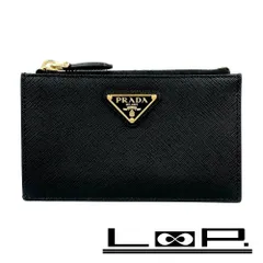 プラダ ■新同■ リッププリント コインケース付きカードホルダー サフィアーノ ブラック 1MC086 【537356】13
