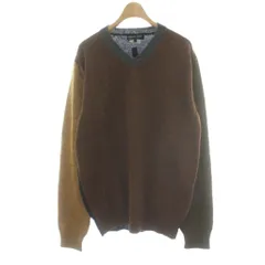 コムデギャルソンオムドゥ COMME des GARCONS HOMME DEUX AD2015 ニット セーター Vネック ウール L ブラウン マルチカラー 切り替えデザイン DP-N010 /PP ■GY18のサムネイル