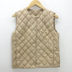 U■ユニクロ/UNIQLO ウルトラライトダウンベスト【L】ベージュ系/LADIES/U17【中古】■