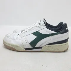 K■【27cm】ディアドラ/DIADORA ローカットレザースニーカー/白緑/MENS■48【中古】