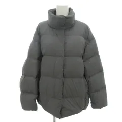 ユニクロ UNIQLO パウダーソフトダウンジャケット XL グレー ハイネック ドローコード 211-469901 /HW ■GY59