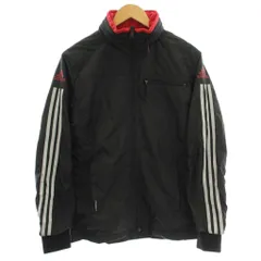 アディダス adidas ナイロンジャケット 中綿 トラックジャケット ライン M 黒 ブラック /☆G ■BM