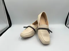 ★サイズL 23.5～24cm 美品★mumu リボン付き ローファー アイボリー★しまむら★