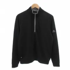 アディダス adidas ゴルフ クォータージップ プルオーバー Tシャツ L 長袖 ロゴ 黒 ブラック H54060 /AE