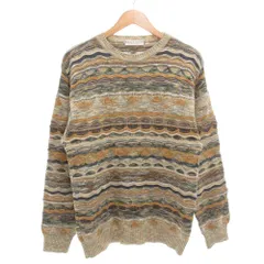 ファンタジーディセッテンブレ Fantasie di Settembre 立体編み 3D セーター ニット 長袖 クルーネック 総柄 イタリア製 50 マルチカラー /GV ■GY59