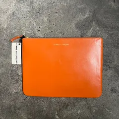 COMME des GARCONS レザークラッチバッグ オレンジ ポーチ コムデギャルソン 新品タグ付きのサムネイル