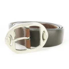 エルメネジルドゼニア Ermenegildo Zegna レザーベルト ハトメ ロゴ 茶 ブラウン /AO6 ■GY11のサムネイル