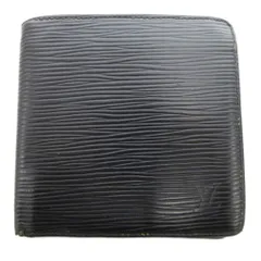 ルイヴィトン LOUIS VUITTON エピ ポルトビエ カルトクレディ モネ LVロゴ 二つ折り財布 ウォレット 黒 ブラック M63542 /FF