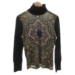 エトロ ETRO ニット セーター タートルネック 総柄 長袖 46 黒マルチカラー /FF ■GY06のサムネイル