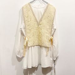 フロッキープリント イエローグレー セットアップ アドニシス adonisis