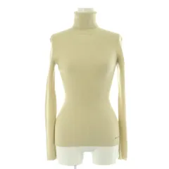 バーバリーブラックレーベル BURBERRY BLACK LABEL ウール ラメ入りリブタートルネックニット セーター 長袖 薄手 38 ベージュ /NR ■OS