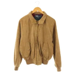 ポロ バイ ラルフローレン Polo by Ralph Lauren 90s ヴィンテージ スウィングトップジャケット 裏地チェック レザー ジップアップ M ベージュ /DO ■GY53