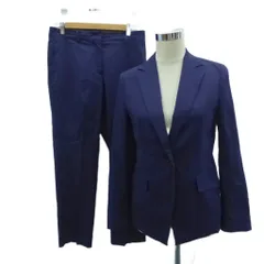 ジョセフ JOSEPH スーツ セットアップ 上下 テーラードジャケット シングル ミドル丈 スラックスパンツ ロング丈 38 M 紺 ネイビー /HO22 ■GY58