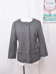 【175893】JOURNAL STANDARD ジャーナルスタンダード  ノーカラーコート　長袖  表記なし グレー系