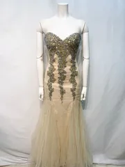 2157 JEANMACLEAN ジャンマクレーン キャバクラ ロングドレス チューブトップ ストーン ビジュー 胸元滑り止め キラキラ イベント バースデー キャバドレス