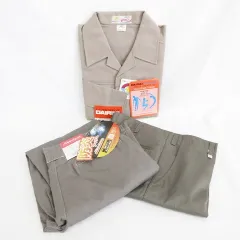 DAIRIKI MAX Dyna 作業服 ジャケット パンツ 3枚セット シングル ロング 綿 茶 グレー カーキ ブラウン L 