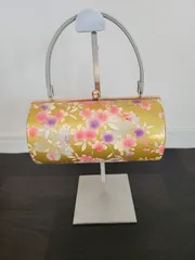 和装用バッグ 着物 小紋 訪問着 上品　ゴールド　桜