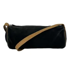 CELINE(セリーヌ) ショルダーバッグ Cマカダム柄 黒×ブラウン 斜めがけ/ミニバッグ レザー