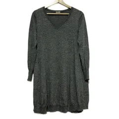 DRESSTERIOR(ドレステリア) ワンピース レディース - グレー×黒 Vネック/長袖/ひざ丈/ニット