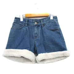 イーストボーイ EAST BOY デニム ショートパンツ 裾ボア コットン 9 ブルー 青 /KT9
