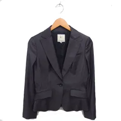 クミキョク 組曲 KUMIKYOKU テーラード ジャケット 肩パッド 総裏地 ウール 2 チャコールグレー /TT