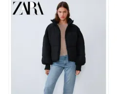 ザラ シンプル ショート パファー ダウン ジャケット アウター L