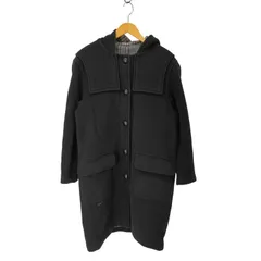 マドモアゼルノンノン mademoiselle NON NON OLD 裏地チェック フード ウールコート レディース 表記無 