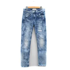 クックジーンズ Cook jeans デニム ジーンズ スキニー ウォッシュ加工 ダメージ加工 28 ブルー 青 /KT12