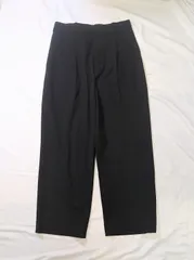 【218921】UNIQLO ユニクロ  タックワイドパンツ　ストレート　スラックス　サイズL  ・ ブラック
