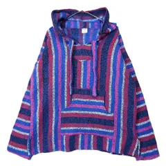 【送料600円～】【US古着】メキシコ製 Mexican Parka ネイティブ柄 カラフル　メキシカンパーカー メキパ プルオーバー フーディー フード プルオーバージャケット Lサイズ（身幅60cm）マルチカラー【湘南倉庫】アメリカ古着　メンズブランド
