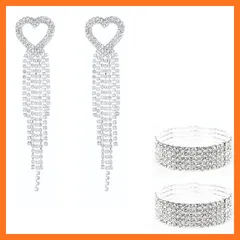 【新品】 【VanFROSTED 】ブライダル LOVE ピアス ハート タッセル フィットネス 大会 バングル ボディ 長 軽 アクセ 社交ダンス ベスト コンテスト ジャパン 発表会 クリスタル キラキラ ウェディング 結婚 競技 ラインストーン 揺れる 